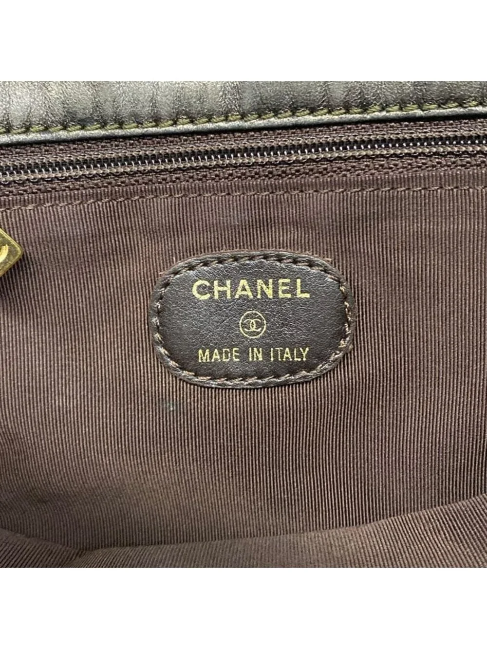 ★SOLD★ Chanel Shoulder Bag Dark Brown Logo Leather - Picture 8 of 12